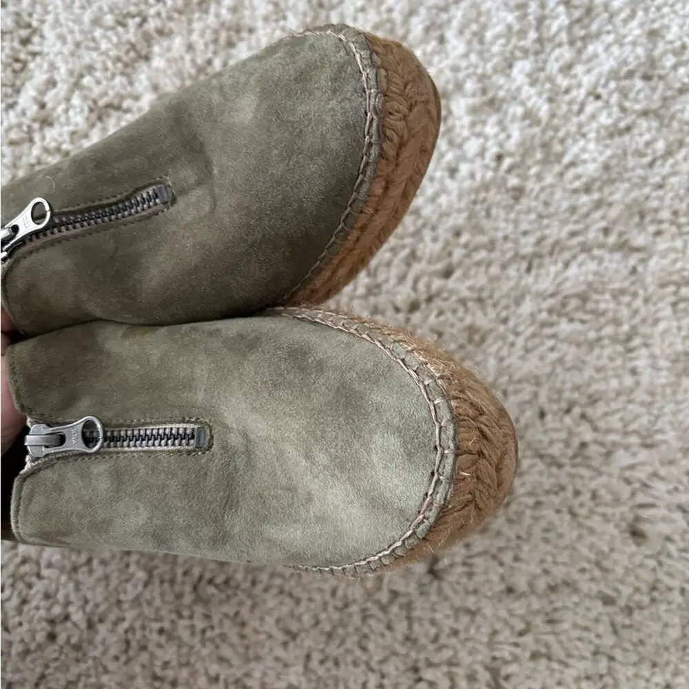 Eric Michael Serena Olive Green Suede Platform Espadrille Women’s Size 37